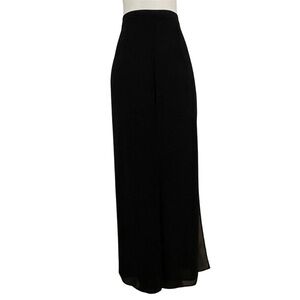 90s Flowy Black Pants Women’s 6 Petite Straight Leg High Rise Party Glam